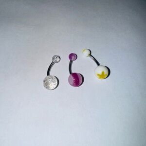 Set of Three Belly Button Rings